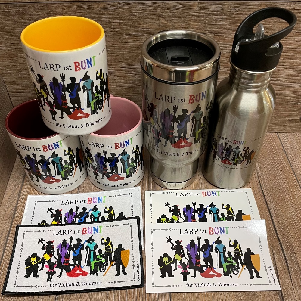LARP ist BUNT, Mconis Handelskontor. Merchandise